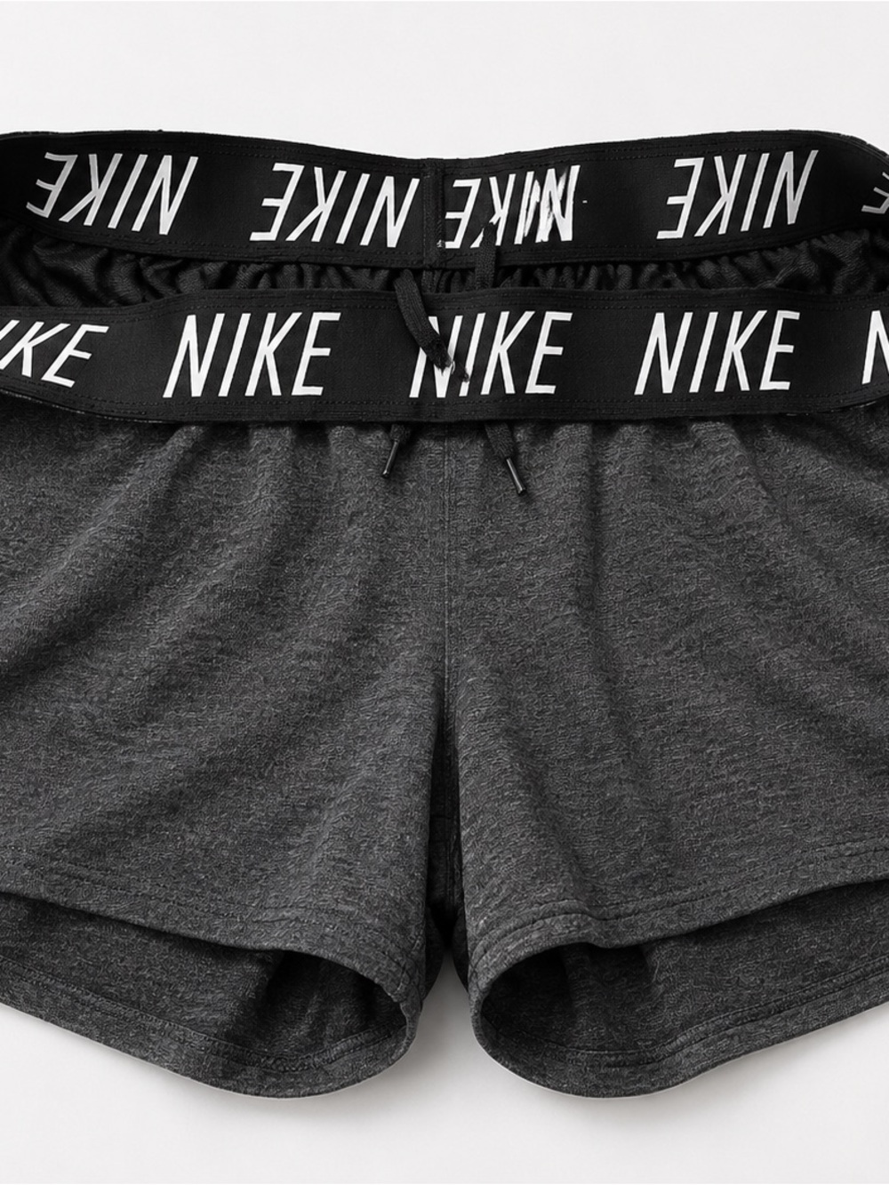 Nike Women's Dark Gray Performance Shorts with Logo Waistband